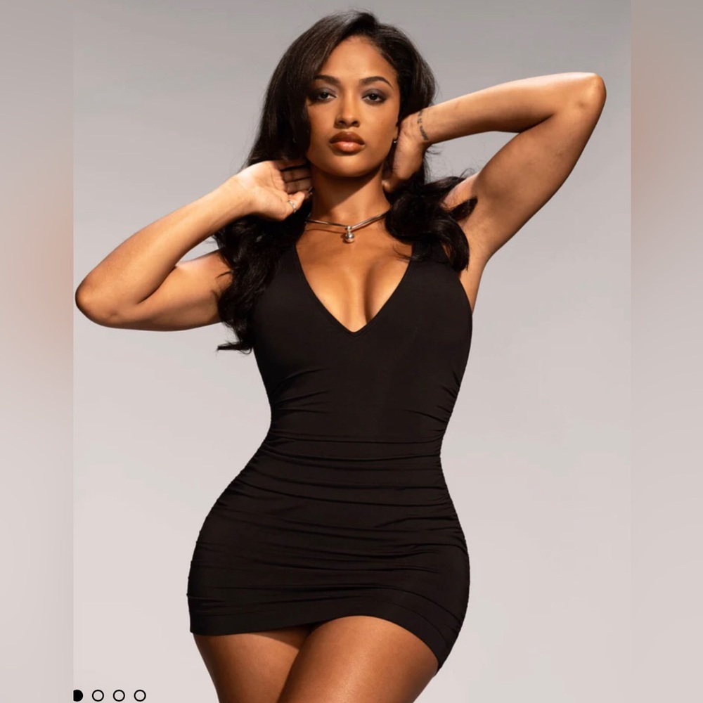 TA3 Plungey Swim Dress in black, regular / long NWT